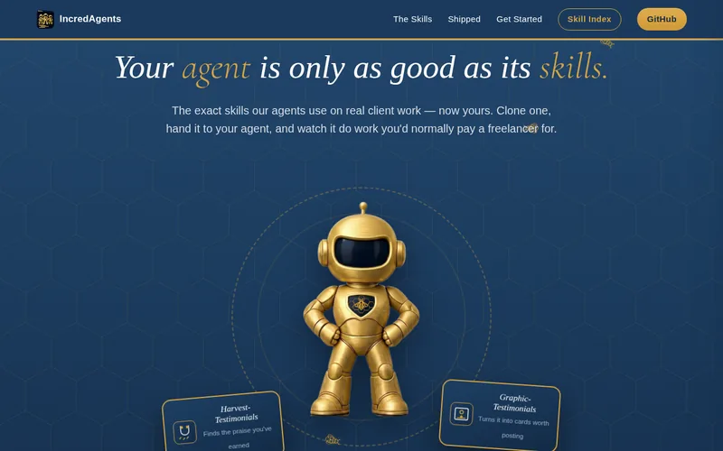 Home page of the IncredAgents site