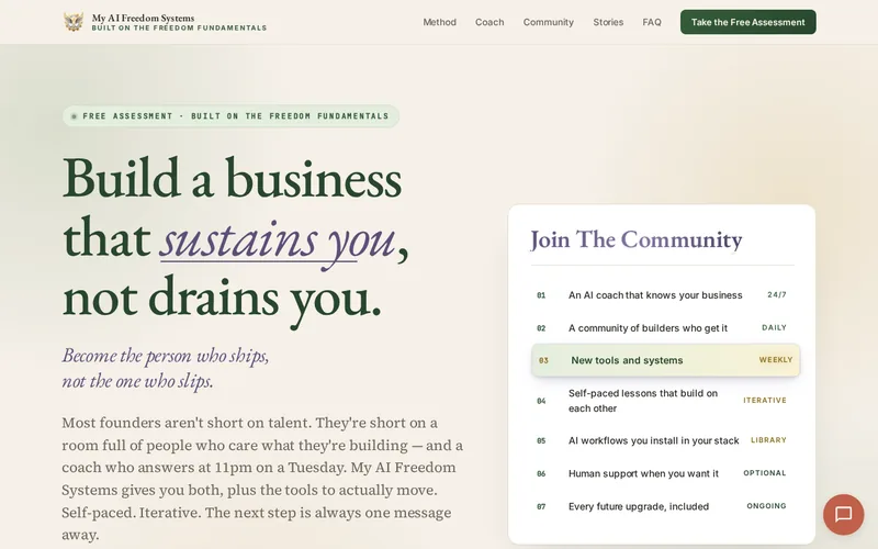 Home page of myaifreedomsystems.com